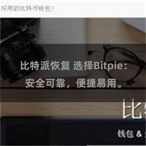 比特派恢复 选择Bitpie：安全可靠，便捷易用。