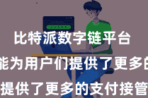 比特派数字链平台  这个功能为用户们提供了更多的支付接管
